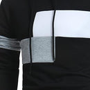 Men's Novelty Color Block Comfortable Pullover Sport Coat Drawstring Hoodie Sport HoodedTracksuit 137375 - TUZZUT Qatar Online Shopping