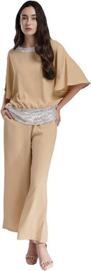 Womens Top Casual Pantsuit Party Blouse Lady Outfit Formal Pant Sets   B255210 - TUZZUT Qatar Online Shopping