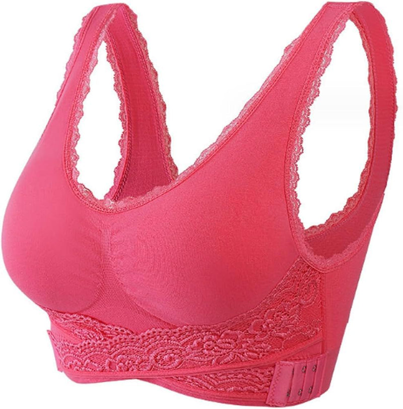 Tourmaline Shaping Wireless Silky Bra, Front Cross Bras Side Buckle Lace Bra B8812 - TUZZUT Qatar Online Shopping