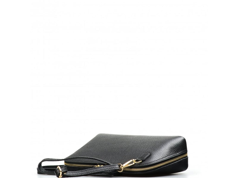 Leather crossbody bag Daria black S4532404