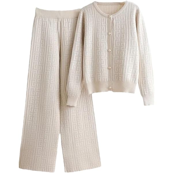 Women Elegant Knitted 2 Piece Sets KS665 - TUZZUT Qatar Online Shopping