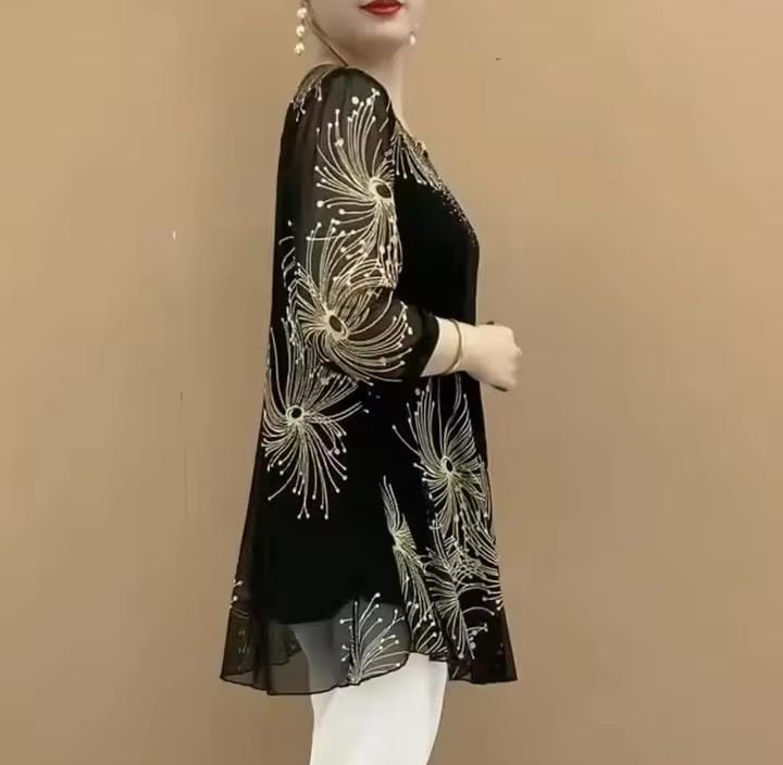 Women's T-Shirt Loose Hollow Out O-Neck Tops  B284879 - TUZZUT Qatar Online Shopping