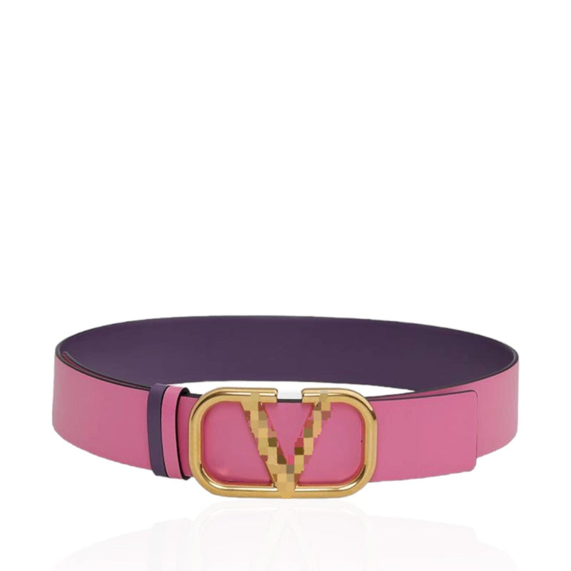 Reversible Belt Pink Leather with Logo Buckle B0070 - TUZZUT Qatar Online Shopping