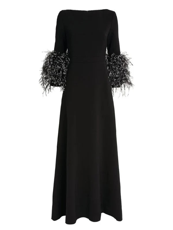Elegant Simple Feather Long Sleeve Party Dress 111150 Elegant Simple Feather Long Sleeve Party Dress 111150