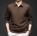 Men's Long Sleeve Slim-fit Tshirt Brown 175527 - TUZZUT Qatar Online Shopping