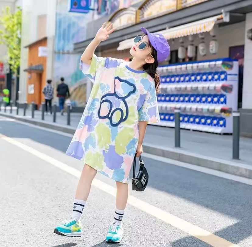 Children'sCartoon Short Sleeve Dress 510354 (140cm) Children'sCartoon Short Sleeve Dress 510354 (140cm)