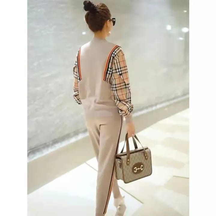 Fashion Temperament Sweater Suit Female Foreign Style Large Size Net Red Leisure Sports Two-piece Suit S4236386