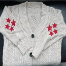 Women's Autumn Casual Red Star Embroidered Sweater S5071231 - TUZZUT Qatar Online Shopping