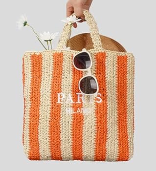 Striped Handmade Straw Bag MP2500 Striped Handmade Straw Bag MP2500