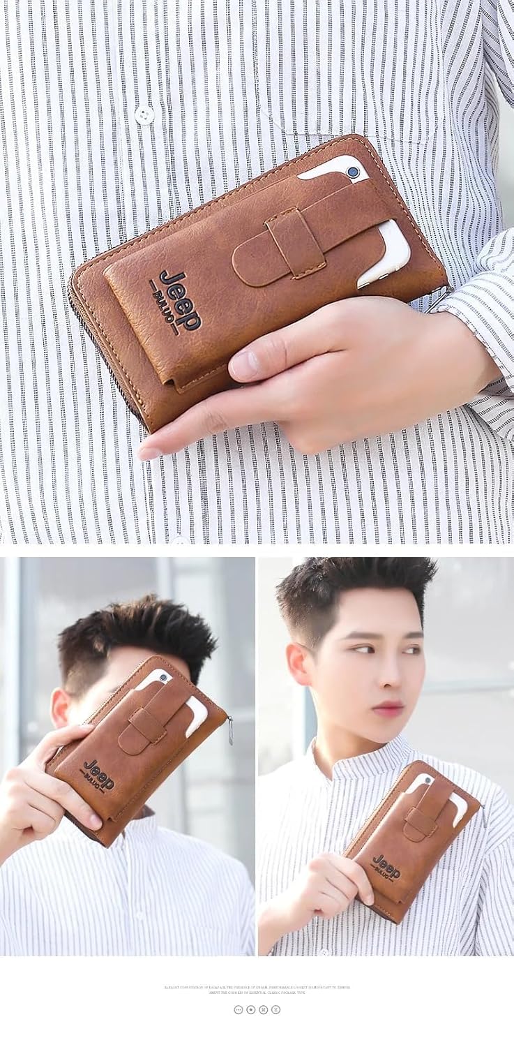 Men Luxury Leather Multifunction Wallet b-597233 - TUZZUT Qatar Online Shopping