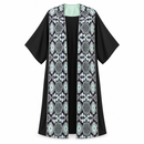 Women’s Black Open-Front Kimono with Mint Geometric Panels SDR 4031 - XL