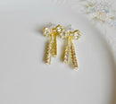 Crystal And Gold Bow Dangle Earrings -S4799425 - Tuzzut.com Qatar Online Shopping