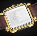 Top Brand Men's Watches Luxury Square Quartz Wrist Watch Original Waterproof Luminous Chronograph Watch for Men Relogio S4608306 - Tuzzut.com Qatar Online Shopping