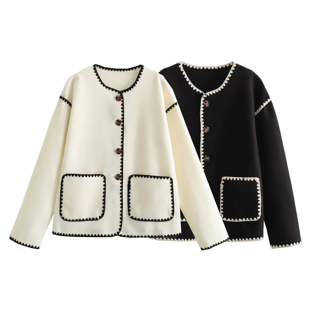 Women's Button Down Long Sleeve Wool Coat 55676