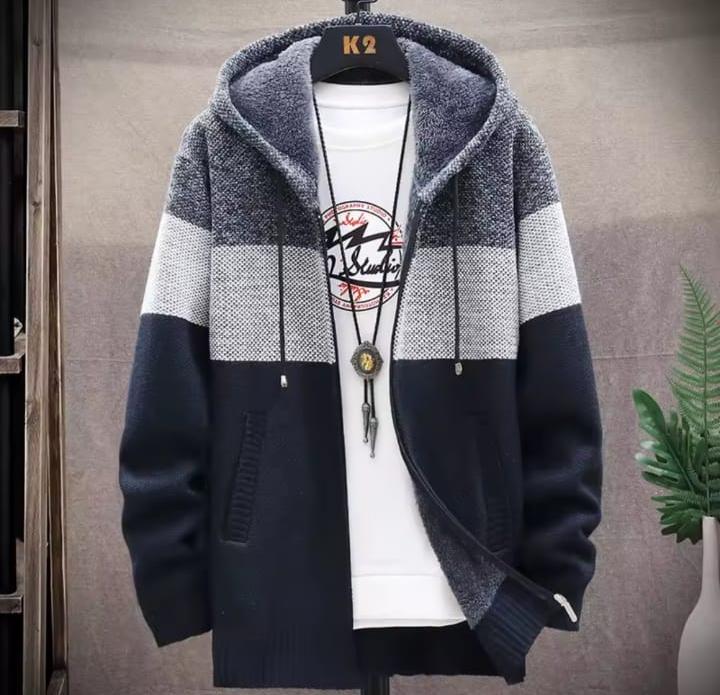 Autumn New Men's Knitted Hooded Cardigan Jacket SW1219 Autumn New Men's Knitted Hooded Cardigan Jacket SW1219