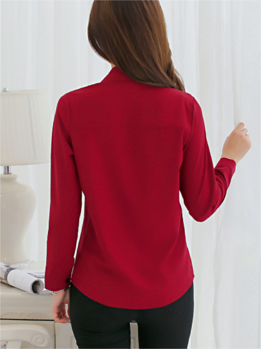 Women's Long Sleeve Solid Color Shirts & Blouses L 514778
