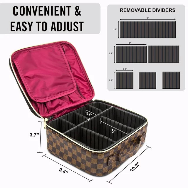 Checkered Makeup Organizer Cosmetic Bags Woman S4982285