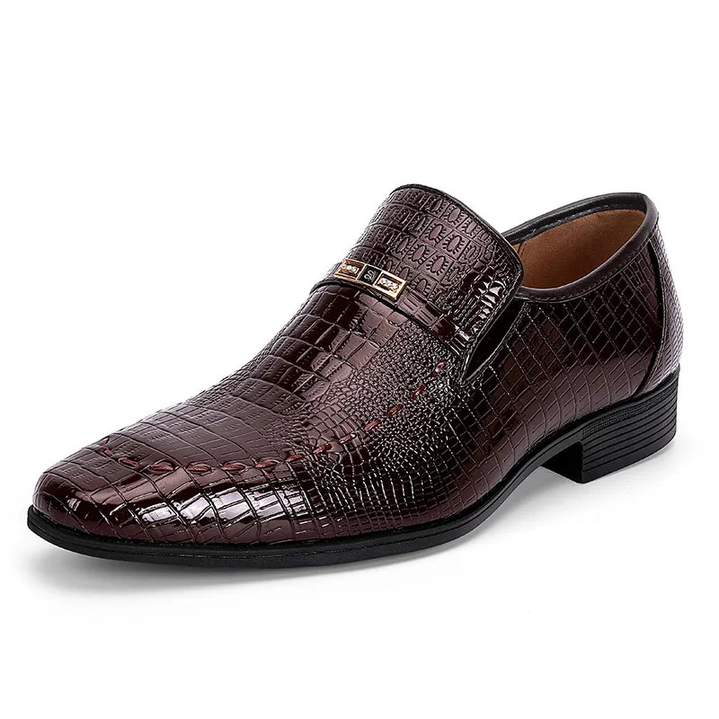 Crocodile-Embossed Leather Shoes 3195 - TUZZUT Qatar Online Shopping