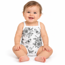 Baby Girl Floral & Butterfly Sleeveless Bodysuit – White