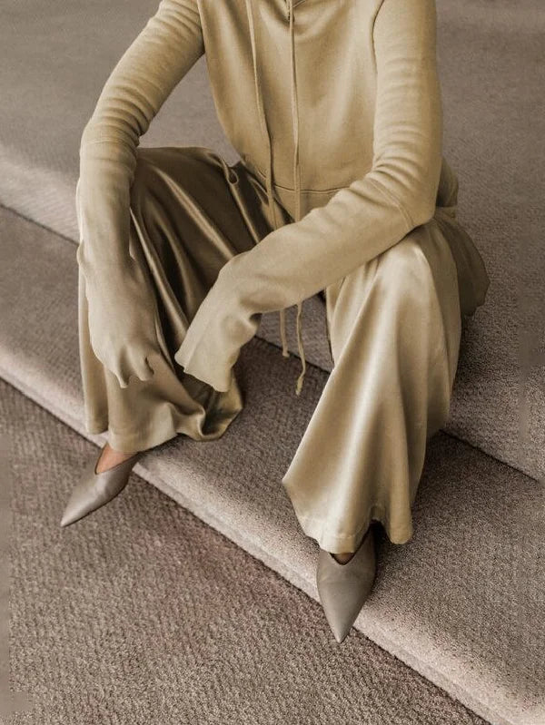 Original Solid Color Hoodies&Wide Leg Pants Two Pieces Set 95173 Original Solid Color Hoodies&Wide Leg Pants Two Pieces Set 95173