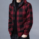 Men Jacket Plaid Pattern Breathable Polyester Sweater Hoodie for Winter - S4025875 - Tuzzut.com Qatar Online Shopping