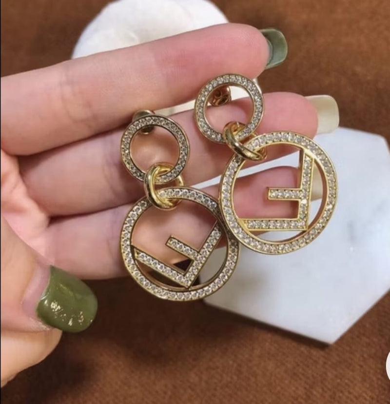 Double Ring Diamond Earrings DE72