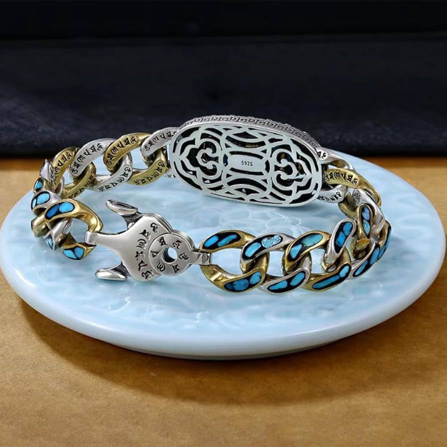 Tibetan Six-character Mantra Amulet Buddha Bracelets (A,18cm) B-335278 Tibetan Six-character Mantra Amulet Buddha Bracelets (A,18cm) B-335278