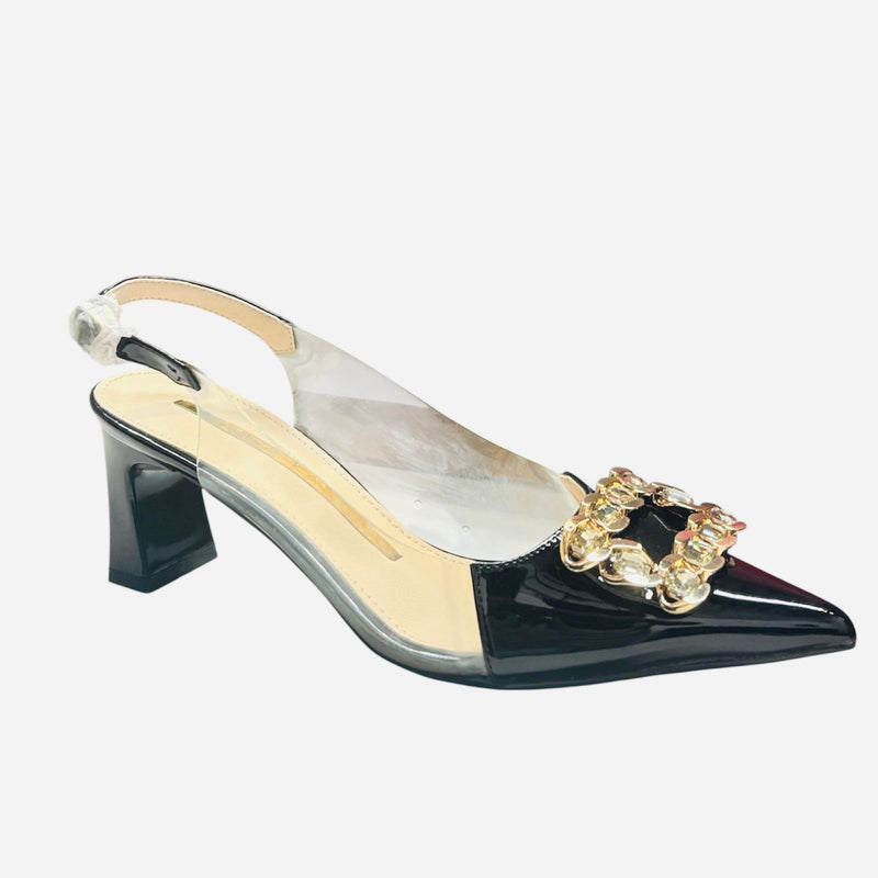 Women's Spring Summer Outdoor Transparent High Heels With Rivets 808826 - TUZZUT Qatar Online Shopping