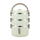 LUCKY Stainless Steel Insulated Lunch Box with Cover LB1000 - TUZZUT Qatar Online Shopping