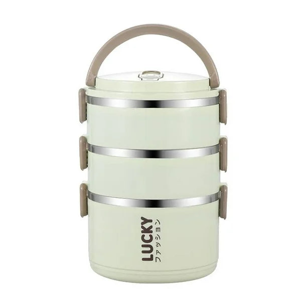 LUCKY Stainless Steel Insulated Lunch Box with Cover LB1000 - TUZZUT Qatar Online Shopping