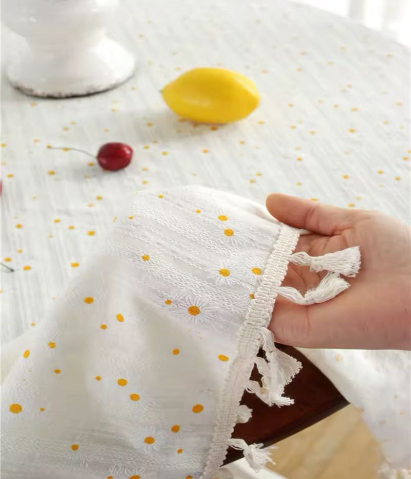 Floral Round Tablecloth with Tassel Flower Tablecloth  S4957486 - TUZZUT Qatar Online Shopping