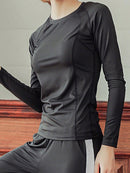 Women's Quick-Drying Long Sleeve T-Shirt Breathable Elastic Workout Running Top   S609720 - TUZZUT Qatar Online Shopping