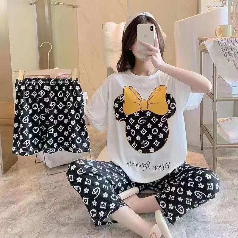 Women's Three-Piece Pajamas Homewear Casual Set 1569874 Women's Three-Piece Pajamas Homewear Casual Set 1569874