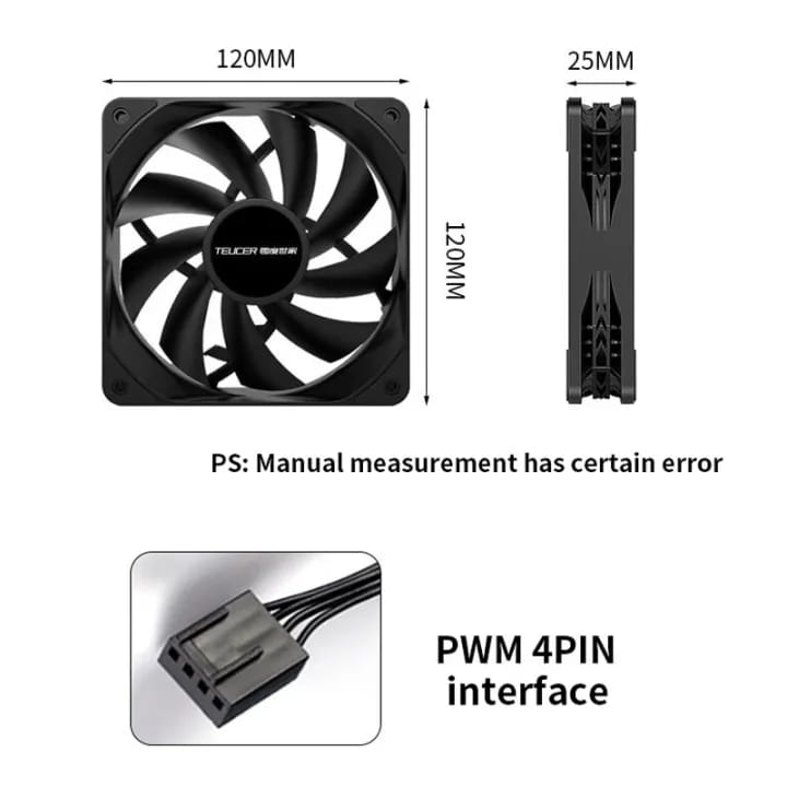 TEUCER CPU Desktop Chassis Cooling Fan B12025 - TUZZUT Qatar Online Shopping