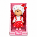 Kids 24Cm Cute Yellow Bear Outfit Doll with Orange Striped Pants & Pink Shoes