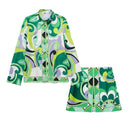 High Quality Women Fashion Loose Casual Suit Single-Breasted Jacket Pants Skirt Two-Piece Set Floral Print Plus Size For Ladies S4590158 - Tuzzut.com Qatar Online Shopping