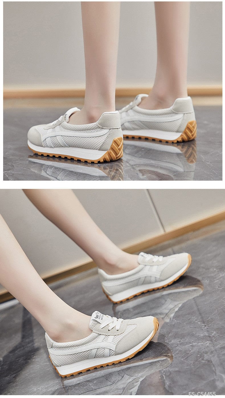 Women's Thick Sole Sneakers Beige PS25 - TUZZUT Qatar Online Shopping