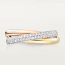 Trinity Ring Rose Yellow and White Gold Diamonds DN2028 - TUZZUT Qatar Online Shopping