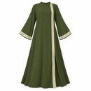 Women’s Olive Green Gold-Trim Abaya 70652336 - Size S