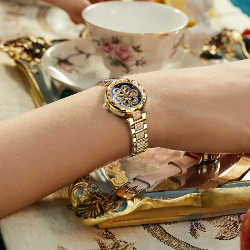 FORSINING Diamond Mechanical Automatic Women's Watch W7532 - TUZZUT Qatar Online Shopping