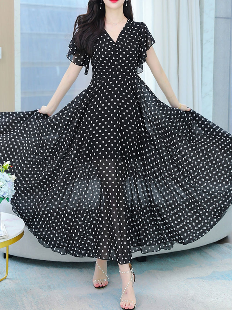 Women's Short Sleeve Tea Dresses XL 409578