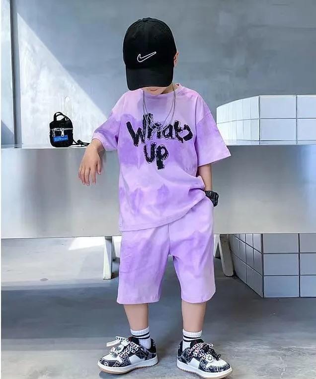 Children Printed Summer Suit 2022 New Cool Handsome Boy Comfortable Loose Short-sleeved Two-piece Sportswear Children Clothing 5-6 Years S4565378 - Tuzzut.com Qatar Online Shopping