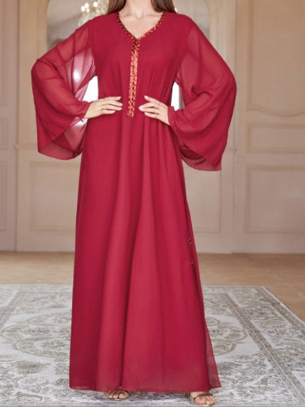 Women's Long Sleeve Solid Color Jalabiya S 522694