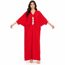 Women’s Red Floral Detail Kaftan Dress 070547381 - Size M