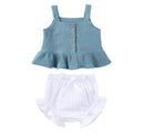 Baby Outfit Infant Clothes Boys Girls Cotton Sleeveless Vest + Shorts Suit Toddler   382443 - TUZZUT Qatar Online Shopping