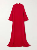 Long Sleeves Hollow Pockets Solid Color High-Neck Evening Dresses 126766 - TUZZUT Qatar Online Shopping