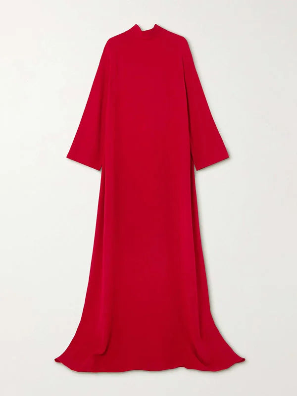 Long Sleeves Hollow Pockets Solid Color High-Neck Evening Dresses 126766 Long Sleeves Hollow Pockets Solid Color High-Neck Evening Dresses 126766