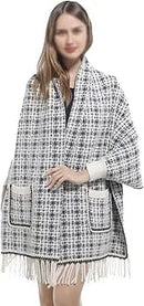 Women Pocket Shawl Woven Tassel Shawl    B-381226 - TUZZUT Qatar Online Shopping