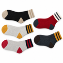5 Pairs Unisex Casual Cotton-Style Multicolor Striped Ankle Socks Set-TBC-101-08