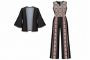 Women’s Black & Blush Geometric-Print Jumpsuit with Matching Jacket S4986534 - L